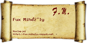 Fux Mihály névjegykártya